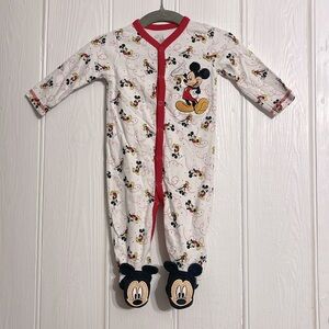 DISNEY EUC Like New 100% Cotton Mickey Mouse Footie Pajamas